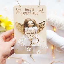 Pamiątka I Komunii - tabliczka z aniołem | Prezent na komunię