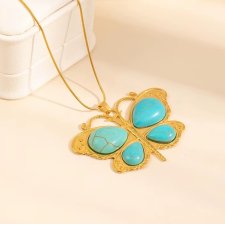 Naszyjnik turkusowy motyl