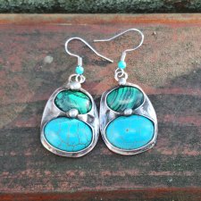 Zielone i niebieskie - kolczyki