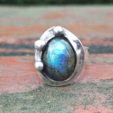 Labradoryt - pierścionek regulowany