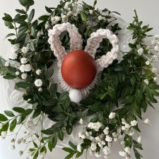 Wielkanocne zajączki makrama – podstawki na jajko / pierścienie na serwetki 6szt