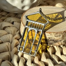 Naszyjnik z witrażową zawieszką w kształcie łuku "Arka" Witraż Tiffany