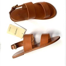 nowe skórzane sandały karmelowe Mango Kids 32