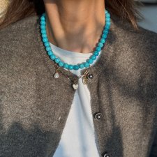 Naszyjnik turkusowy / choker / charms / zawieszki