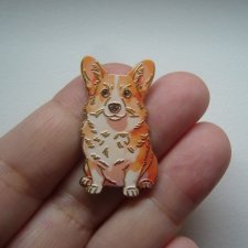 METALOWA EMALIOWANA PIN PRZYPINKA BROSZKA PIES CORGI