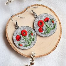 Kolczyki Polne maki okrągłe duże