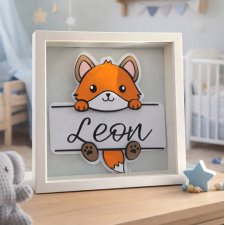 Personalizowana ramka z imieniem lis 3D – Dekoracja z Imieniem