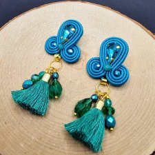 Turkusowe kolczyki sutasz z chwostami