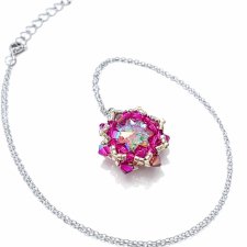 Różowy Naszyjnik "Crystal Fuchsia Maxima" z kryształami Preciosa
