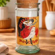 Szklany słoik vintage z korkiem – styl retro Belle Époque, dekoracyjny