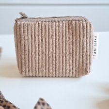 Sztruksowy portfelik card holder Beżowy