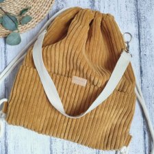 Workoplecak 2w1 sztruks musztarda