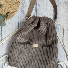 Workoplecak 2w1 sztruks brąz