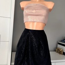 Spódnica warehouse r.L 40 ciemny granat czarne wzory z połyskiem alternative