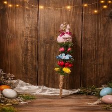 Palma wielkanocna ręcznie robiona – różowy króliczek