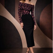 Bluzka z odkrytymi ramionami - panterka