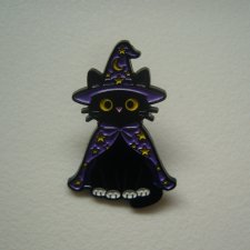 PIN PRZYPINKA CZARNY KOTEK CZARODZIEJ