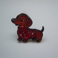 PIN PRZYPINKA PIES JAMNIK