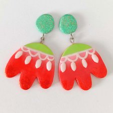 Pomarańczowe kolczyki tulipany