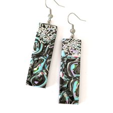 Szare Marmurkowe Kolczyki Prostokąty