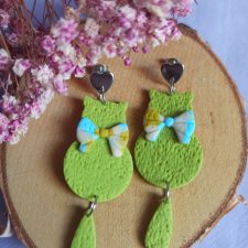 Kolczyki z gliny polimerowej kotki