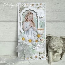 Gratulacyjna kartka w pudełku na komunię