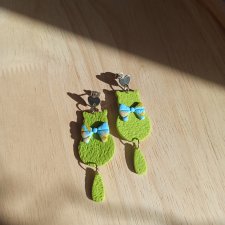 Kolczyki z gliny polimerowej kotki