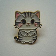METALOWA EMALIOWANA PIN PRZYPINKA BROSZKA KOTEK