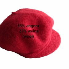 exclusive beret kaszkiet WEŁNA angora