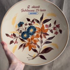 Patera dekoracyjna ręcznie malowana, II połowa XX w.