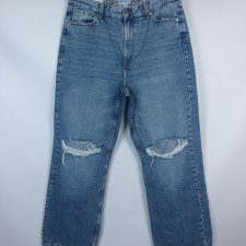 River Island straight jeans proste spodnie dżins dziury 14 / 42