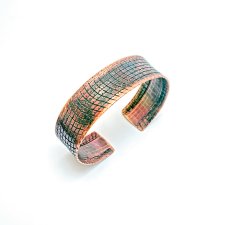 Bransoleta z miedzi, wężowa skórka. Ręczna robota, nowy model