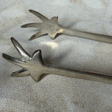 Srebrzone szczypce do Kostek lodu - Plater nie sygnowany