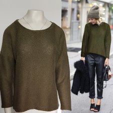 Bluza oversize kudłate bucle khaki M/L Hv231