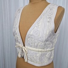 Nü bawełniana piękna kamizelka haft M S beż