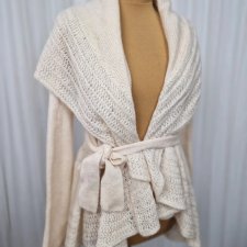 Biba uroczy romantyczny sweter kardigan damski 42 40 beż