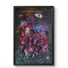 Struktury - Edyp (Structures – Oedipus 120x80) - oryginalny obraz strukturalny na płótnie, abstrakcja, textured painting, abstract canvas wall