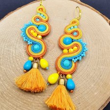 Kolczyki sutasz z jadeitami i chwostami