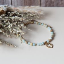 Bransoletka MONSTERA - amazonit i liść monstery