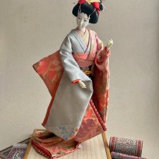 Vintage Japanese Geisha Doll - 45cm. ❤ Hand made - Duża figura.