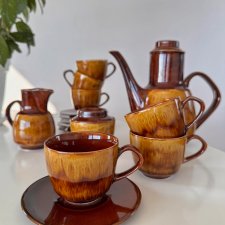 Serwis kawowy Novi ze złoceniami proj. Adam Sadulski Mirostowice II połowa XX w.