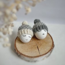 Czapeczki na jajka wielkanocne, ocieplacze - zestaw 2 szt. Dekoracje wielkanocne