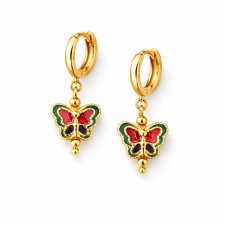 kolczyki MOTYLKI- srebro złocone