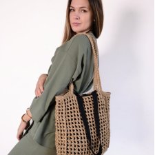 Torebka szydełkowa z juty – ażurowa torba handmade boho