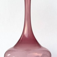 Fioletowy wazon vintage Huta Lauscha Niemcy szkło ręcznie dmuchane