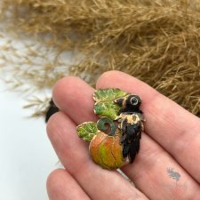 Kolczyki Dynia i Kruk Handmade