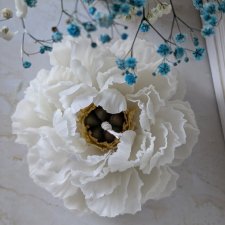 Świeca dekoracyjna Piwonia z wosku pszczelego