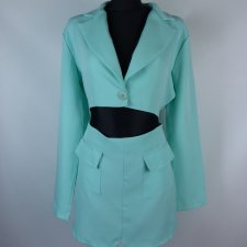 Boohoo miętowa żakietowa sukienka 14 / 42