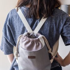 Różowo-szary mini workoplecak