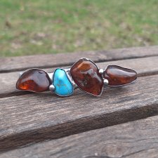 Bursztynowa - klamra do włosów